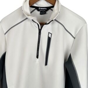 Sunice Mens MLA1827 Quarter Zip Pullover White Grey Golf Performance Fleece M